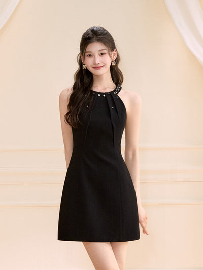 Halter Neck A-line Dress OSH0123