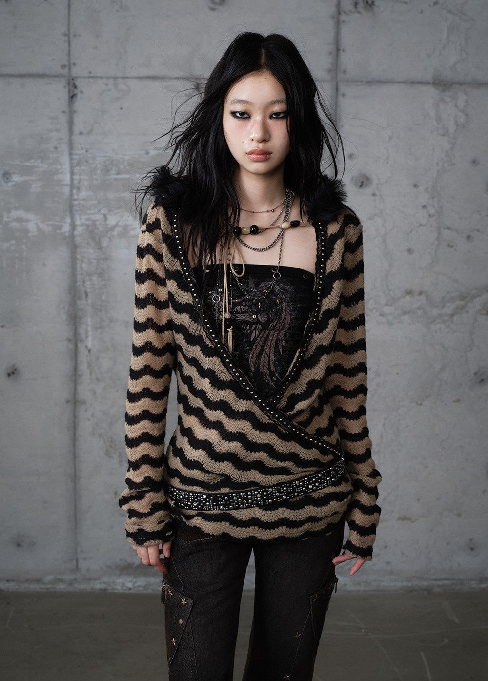 Lazy Style Striped Sweater NOR0194
