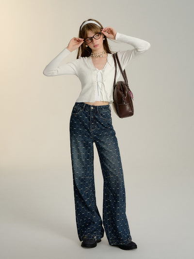 Vintage Bow Loose Jeans SOM0108