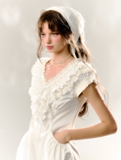 Afternoon Pearl Pure White Lace Dress SUN0072