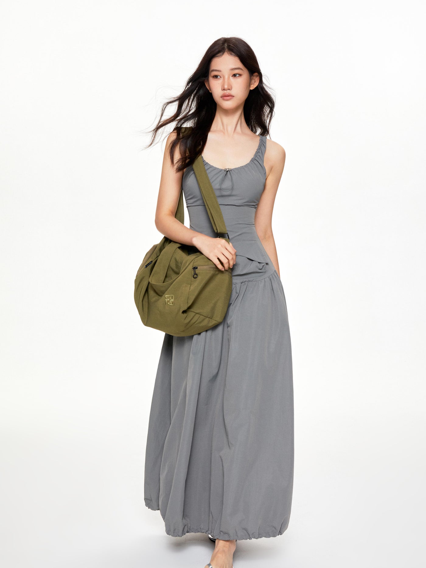 U-neck Suspender Long Dress APE0397