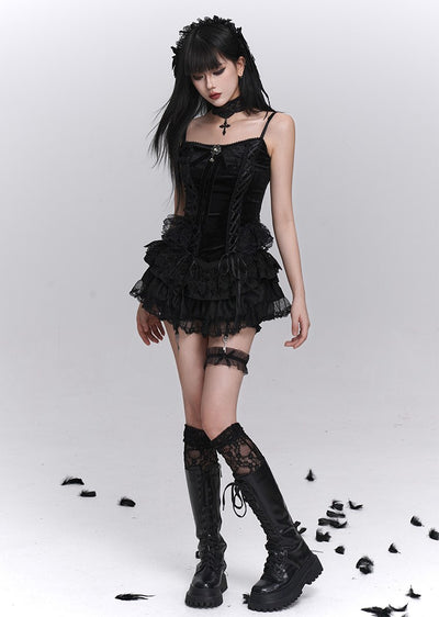 Black Camisole/Shawl/Tutu Cake Skirt LAD0245
