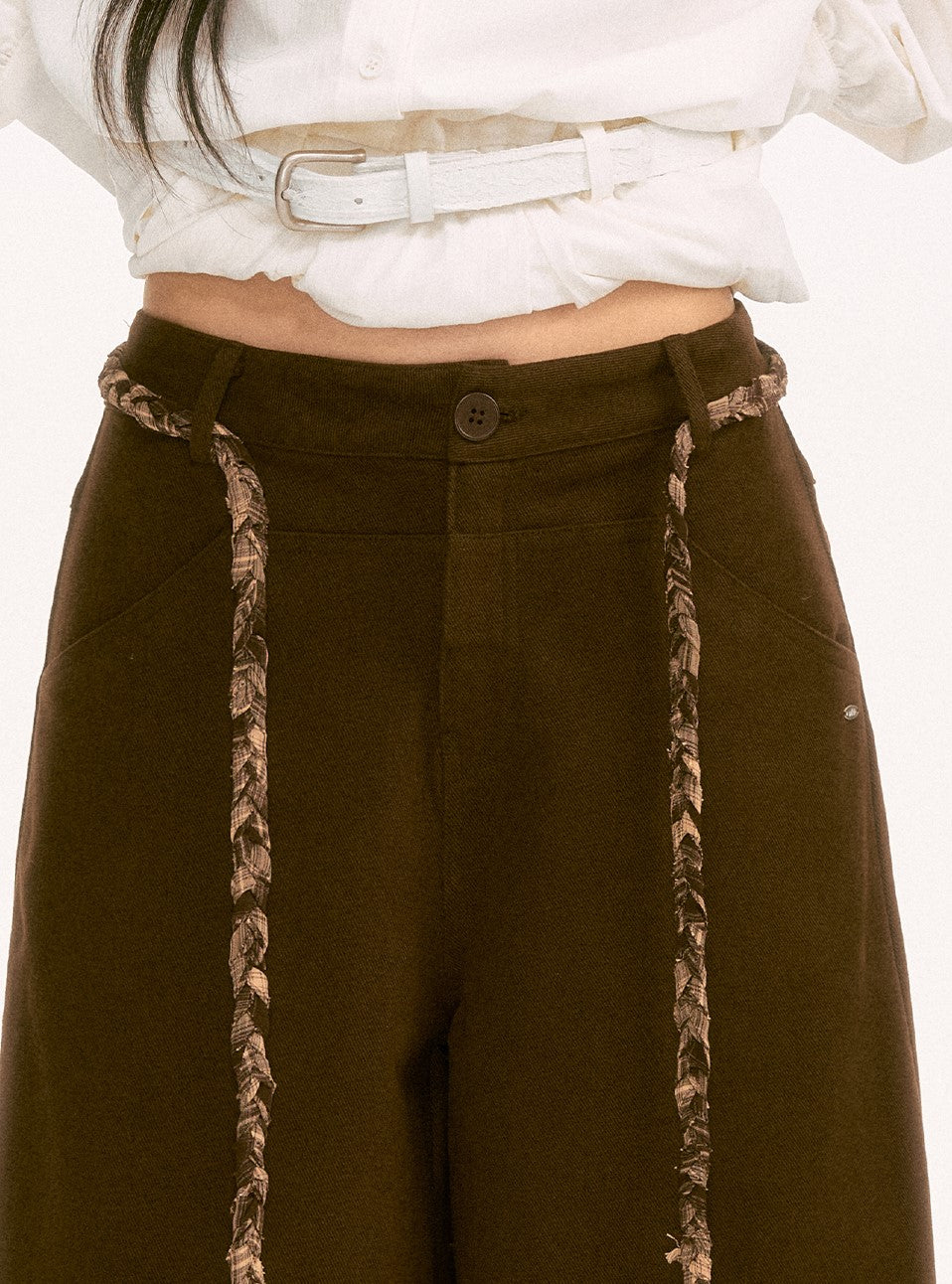 Faux Two-Piece Casual Drawstring Pants WEE0127