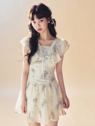 Bell Flower Small Flying Sleeve Dress SUN0055