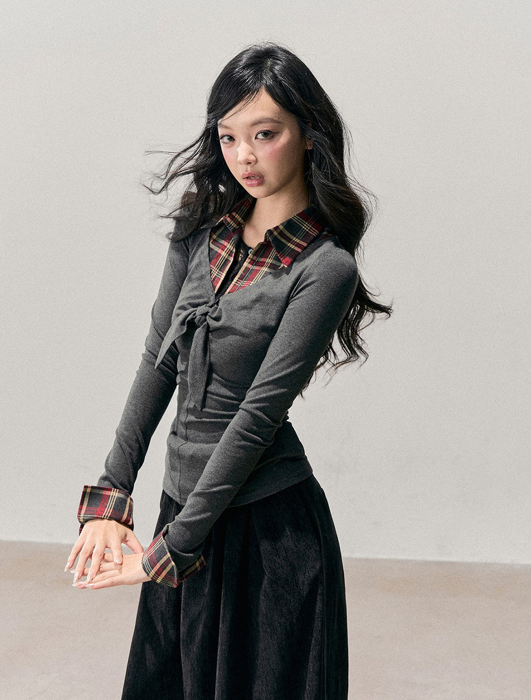 Faux Three-Piece Gray T-Shirt DIA0753