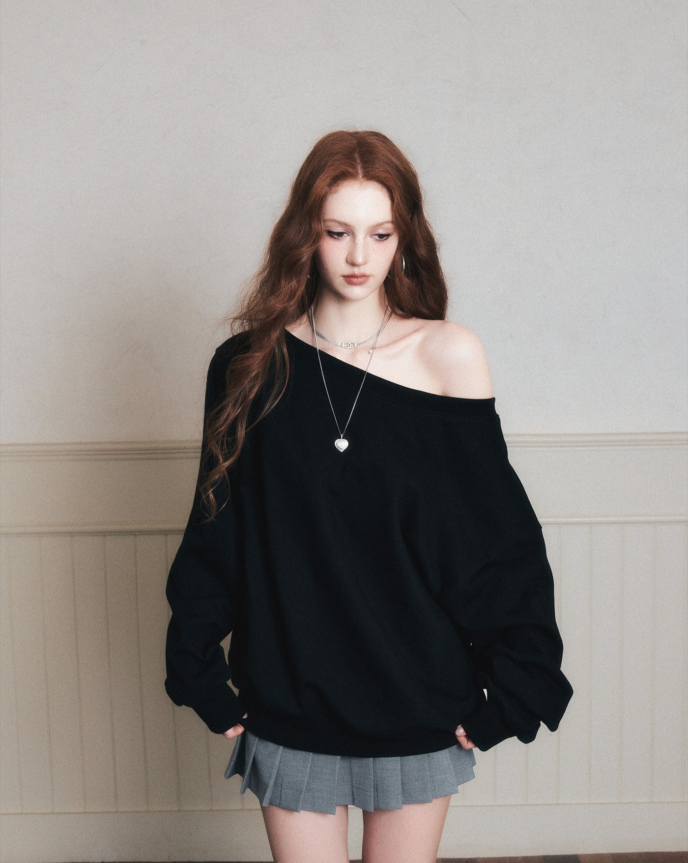 Lazy Off-shoulder Sweatshirt LUL0177