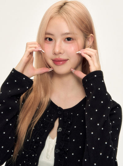 Polka Dot Black Cardigan WEE0068