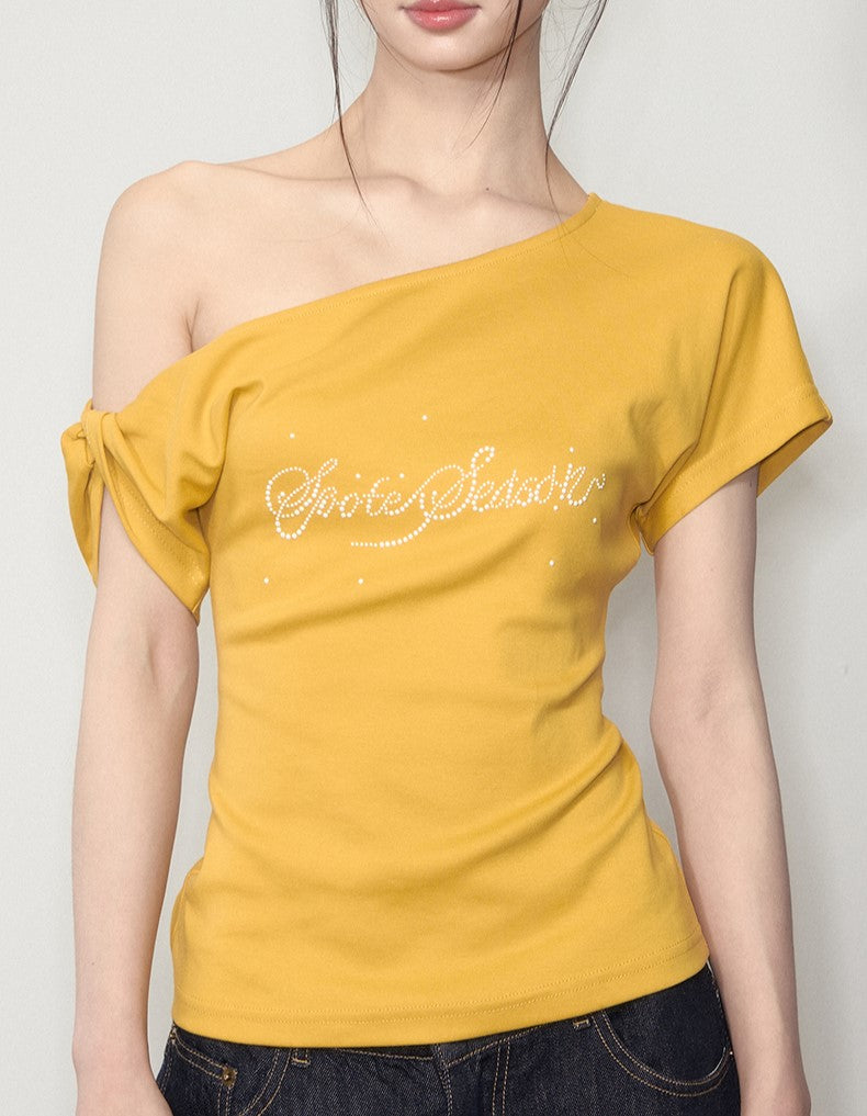 Twisted Diamond Pearl Casual T-shirt SOO0009