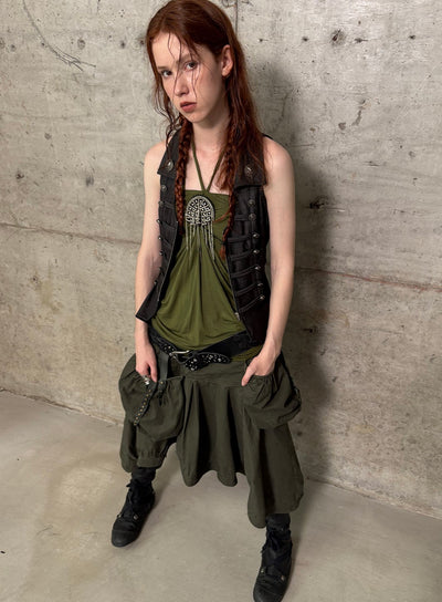 Metal Buckle Decoration Tube Top DOU0136