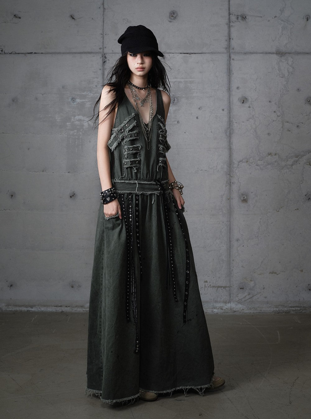 Punk Raw Edge Long Dress NOR0208