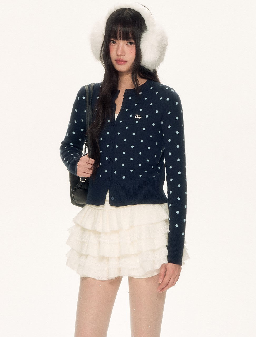 Polka Dot Basic Knit Cardigan WEE0091
