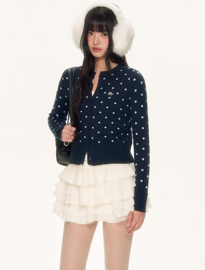 Polka Dot Basic Knit Cardigan WEE0091