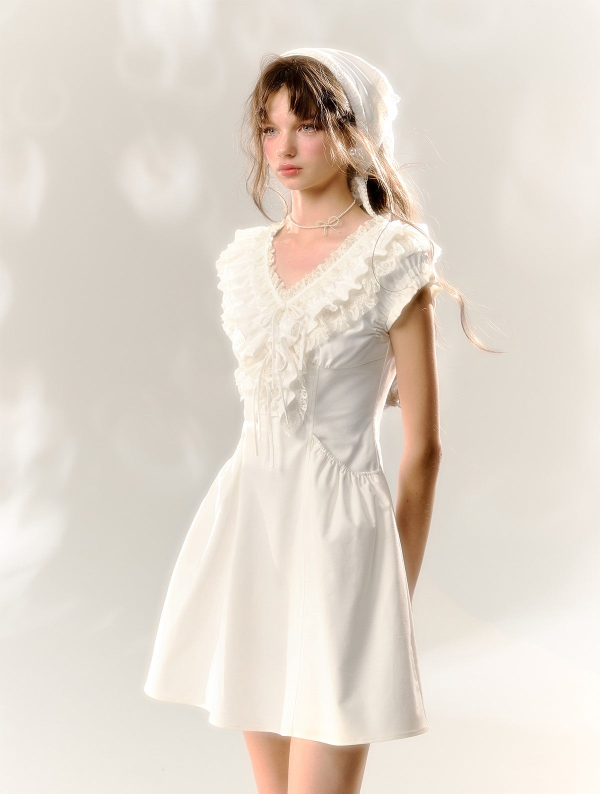 Afternoon Pearl Pure White Lace Dress SUN0072