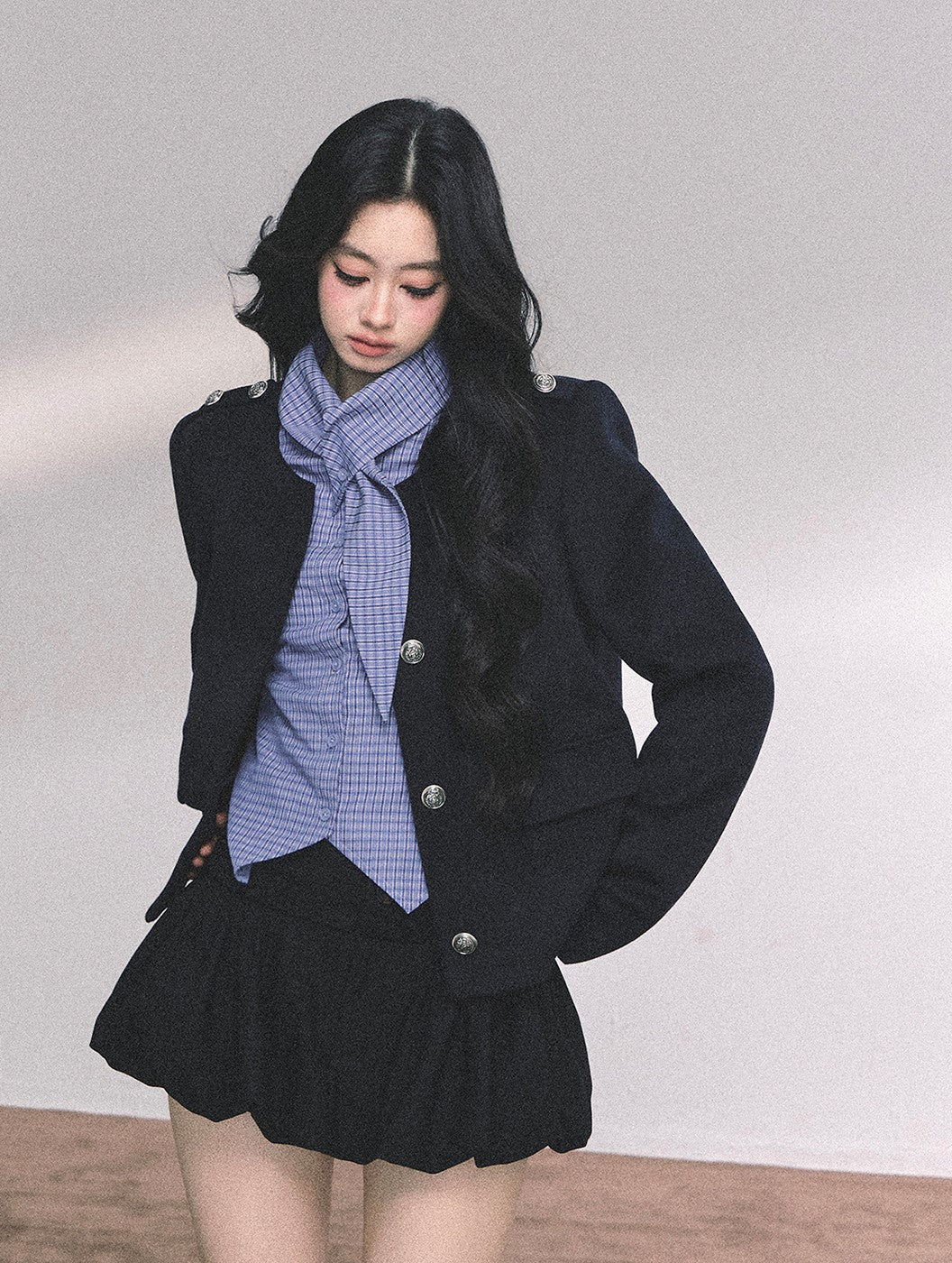 Blue Plaid Long Sleeves Shirt DIA0654