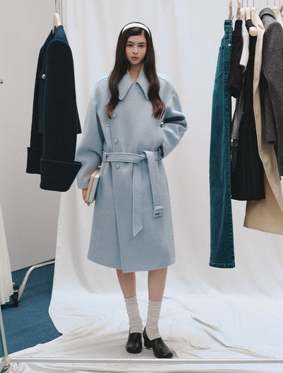Elegant Mid-Length Wool Belt Coat LAL0244
