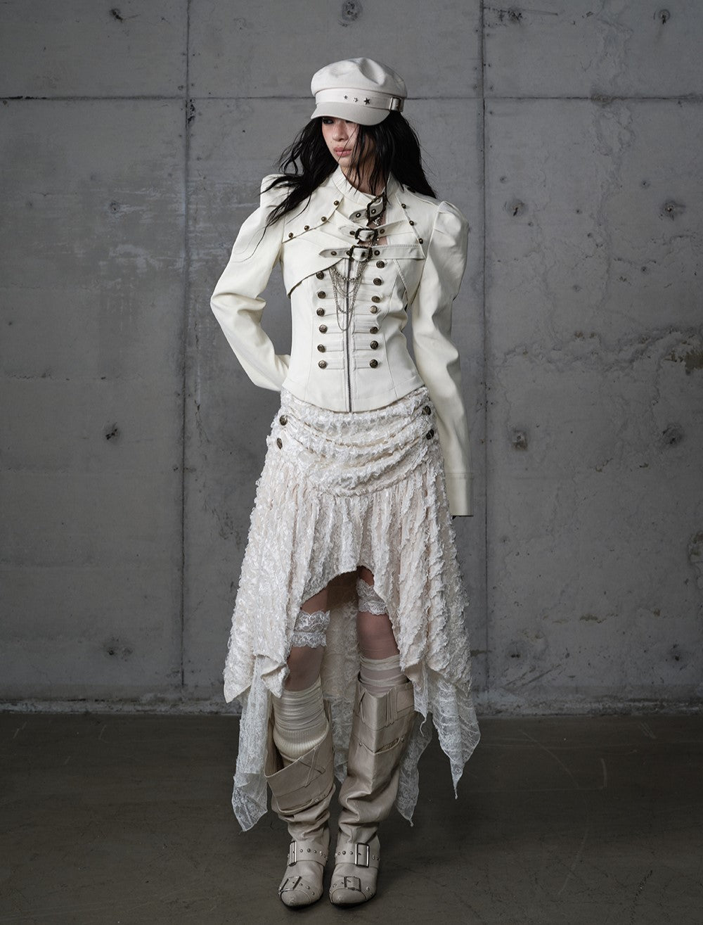 Punk Stand Collar Short Leather Jacket NOR0203