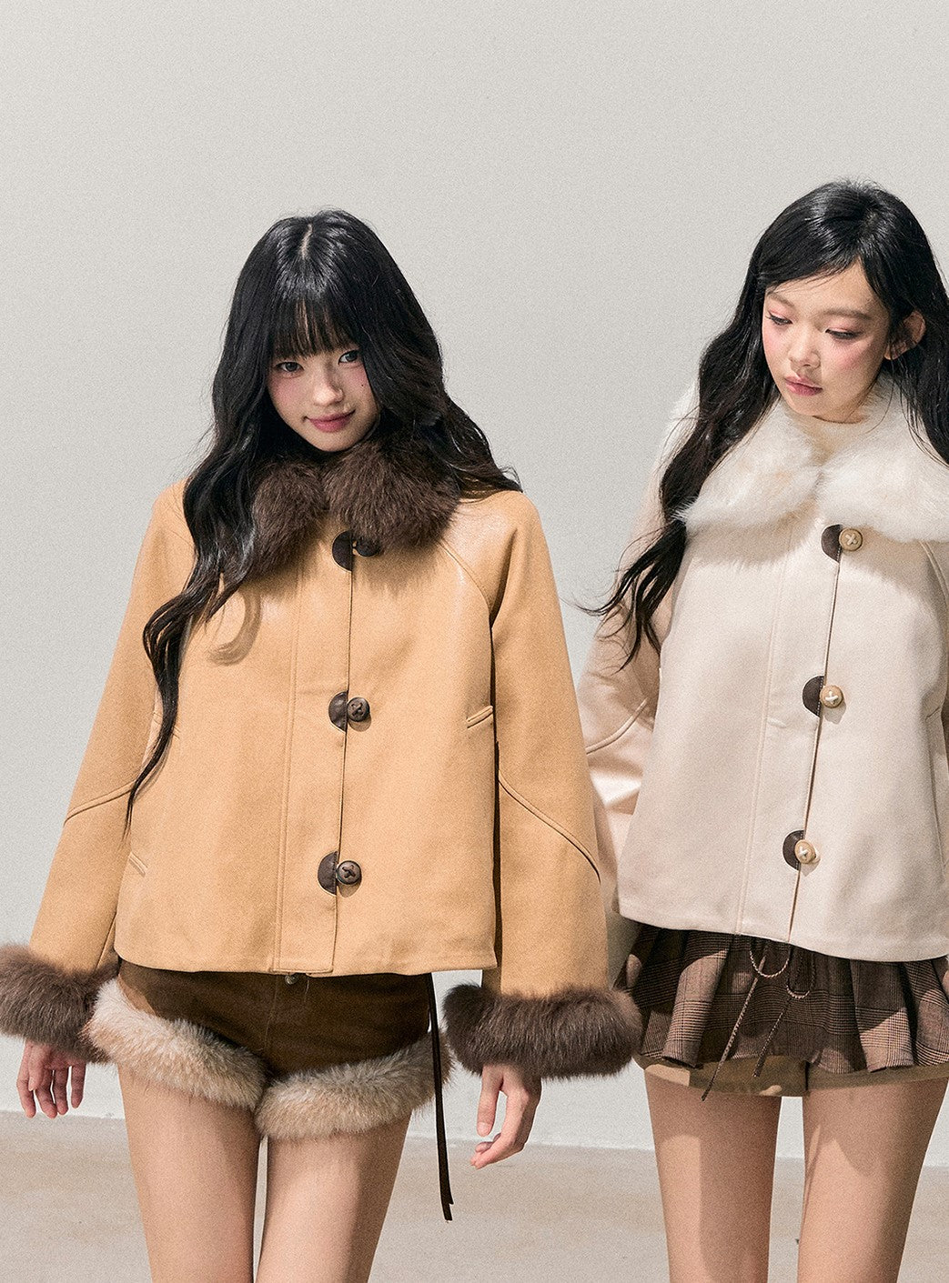 Fur Collar Plush Coat DIA0770