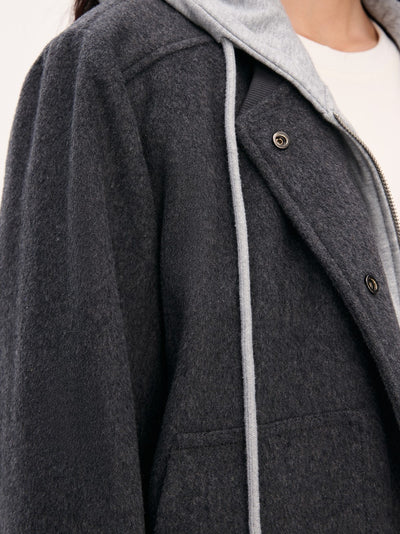 Detachable Faux Two-piece Hooded Jacket WEE0078