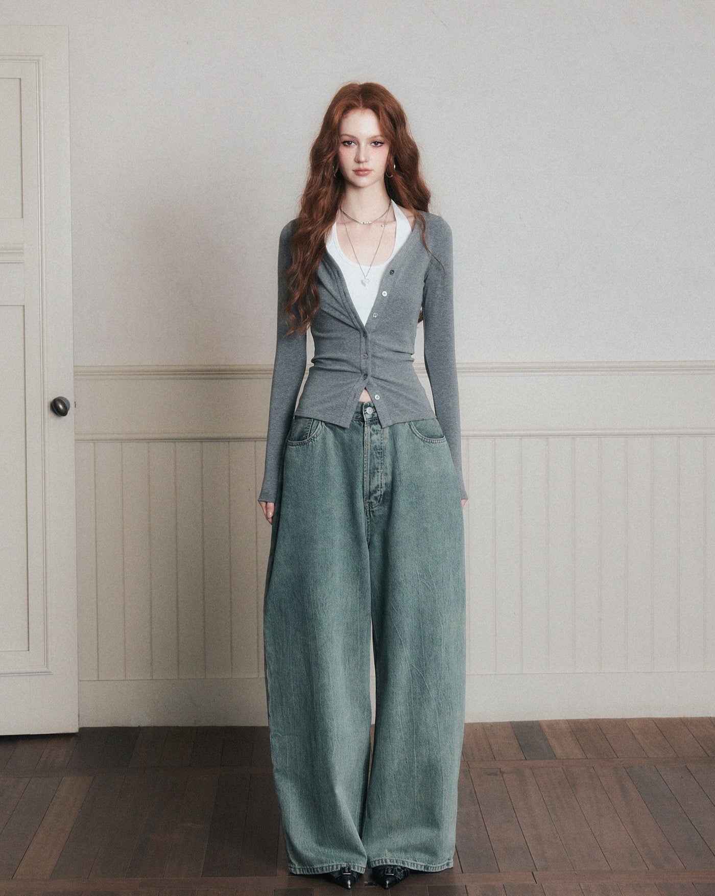 Halter Neck Layered Knitted Cardigan LUL0171