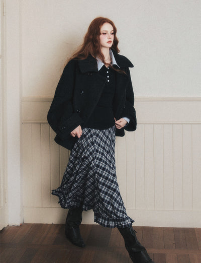 Contoured Double-Breasted Short Jacket LUL0182