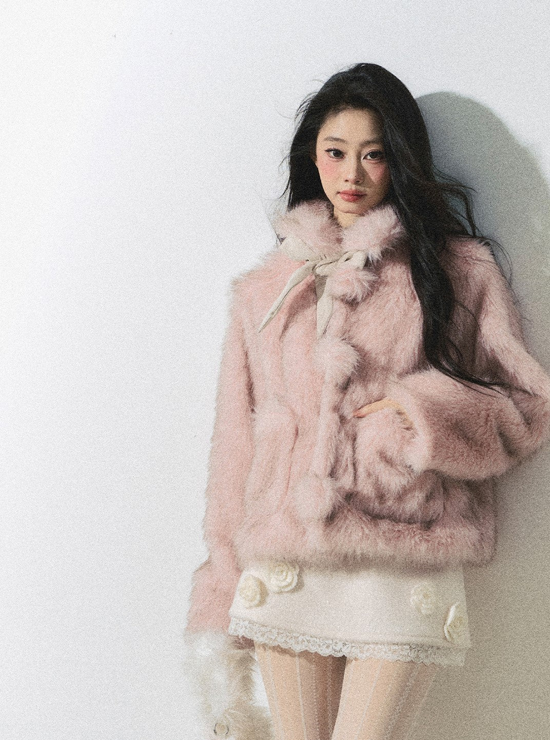 Cherry Blossom Milk Series Fur Pink Jacket DIA0246