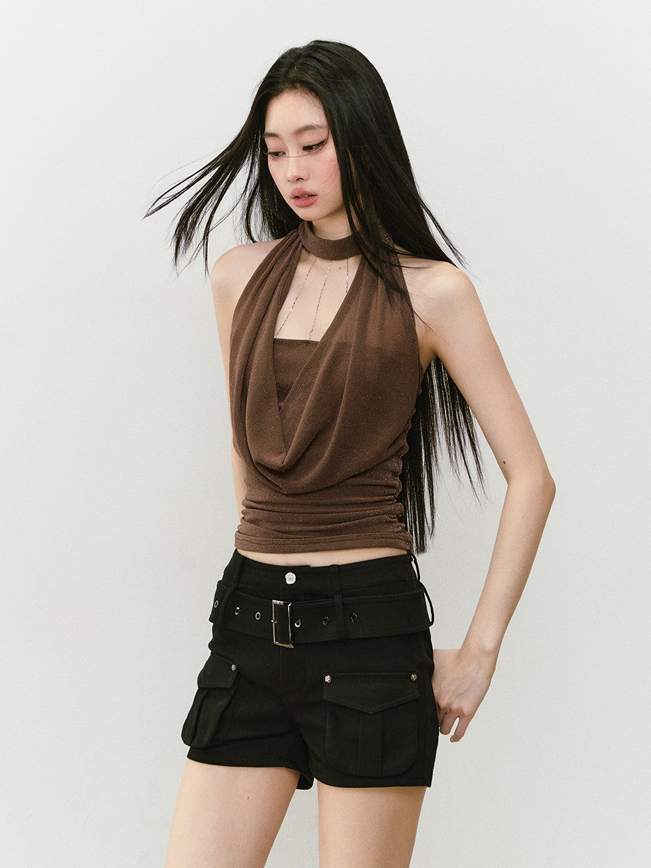 Swing Collar Halter Neck Top VIA0313