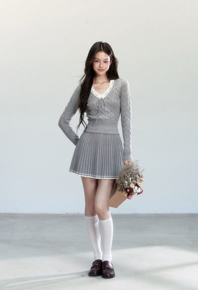 Retro Waist-Slimming Sweater/Skirt FRA0458