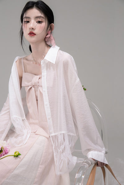Bow Aurora Light Pink Sling Dress COT0304