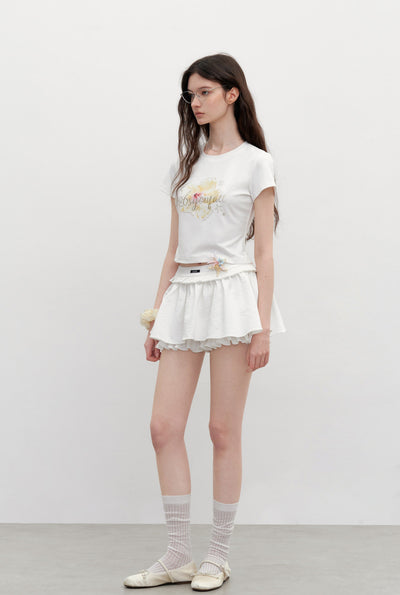 Lace Splicing Short Skirt AYF0096