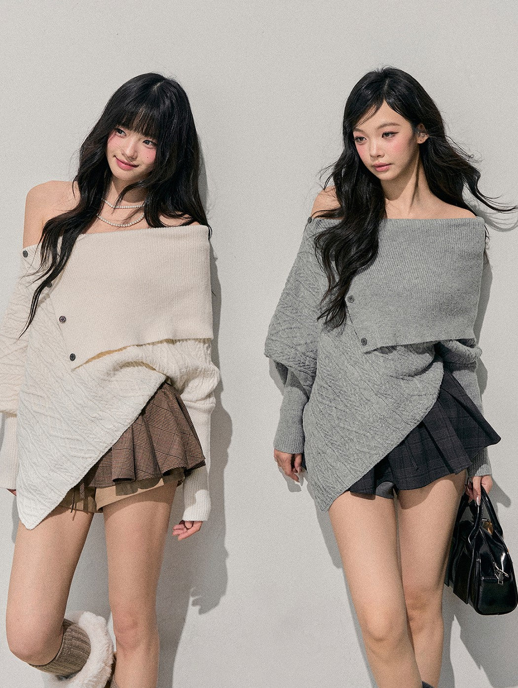 Off-shoulder Irregular Sweater DIA0721