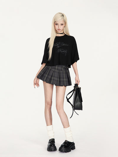 Drop Shoulder Printed Short T-shirt VOC0372