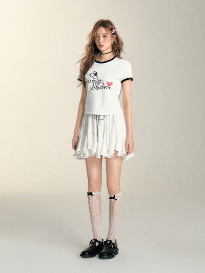 Colorblock Dalmatian Print Short Sleeve T-Shirt SOM0079