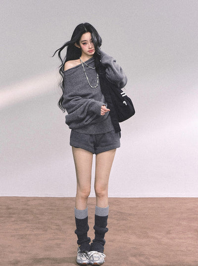 Lazy Style Off-shoulder Sweater DIA0631