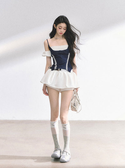 Fake Two-piece Suspender Shirt DIA0502