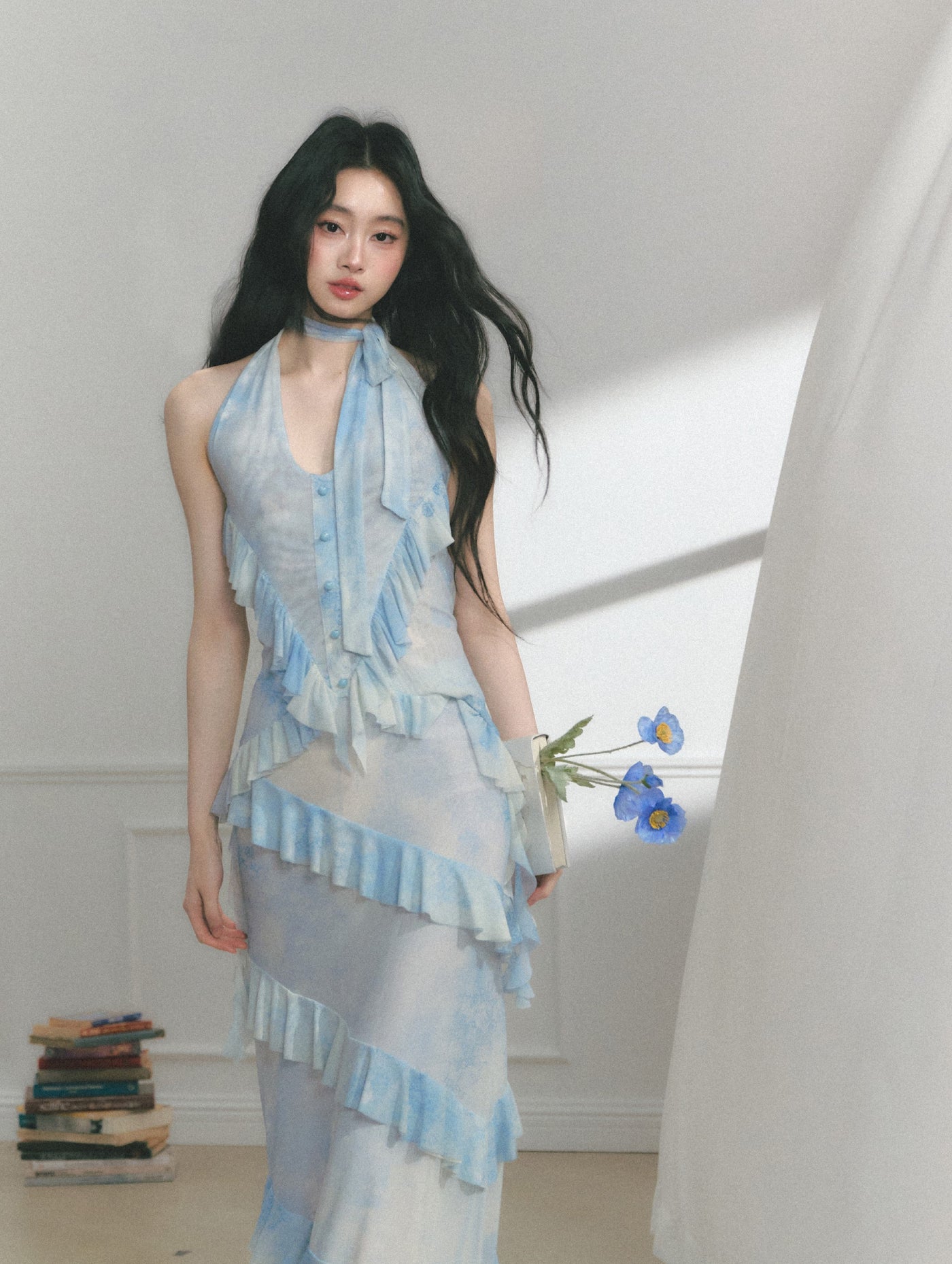 Mint Blue Halter Top/Long Skirt SAL0165