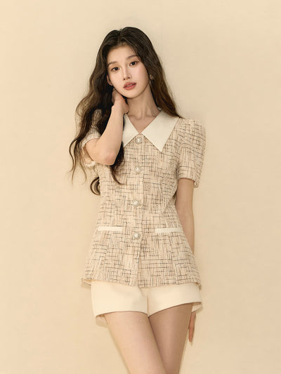 High Waist Gold Button Shorts OSH0137