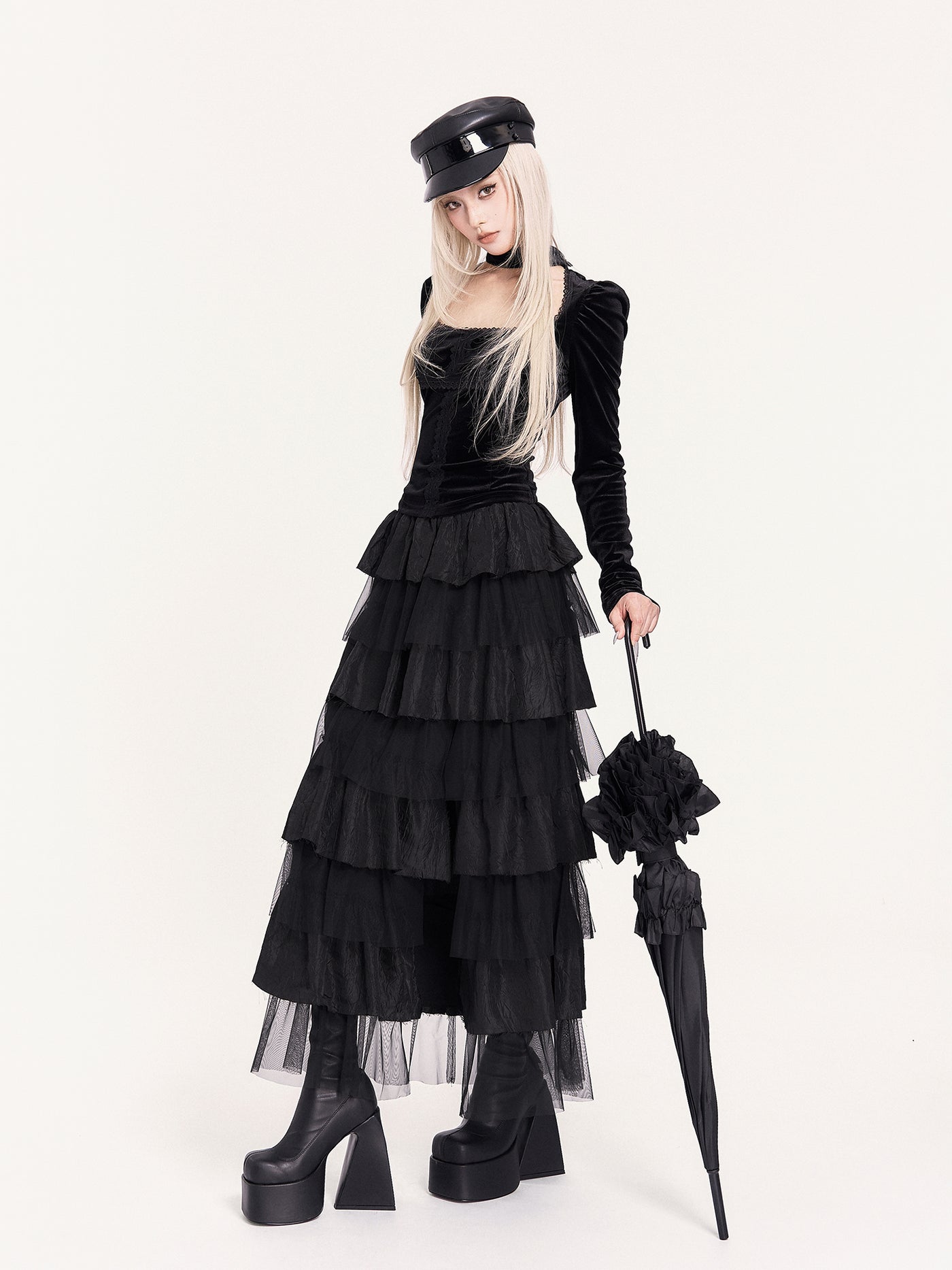 Romantic Fairy Layered Mesh Cake Long Skirt VOC0464