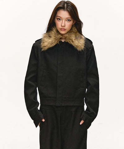Fur-Collar Quilted Casual Short Jacket ANA0085