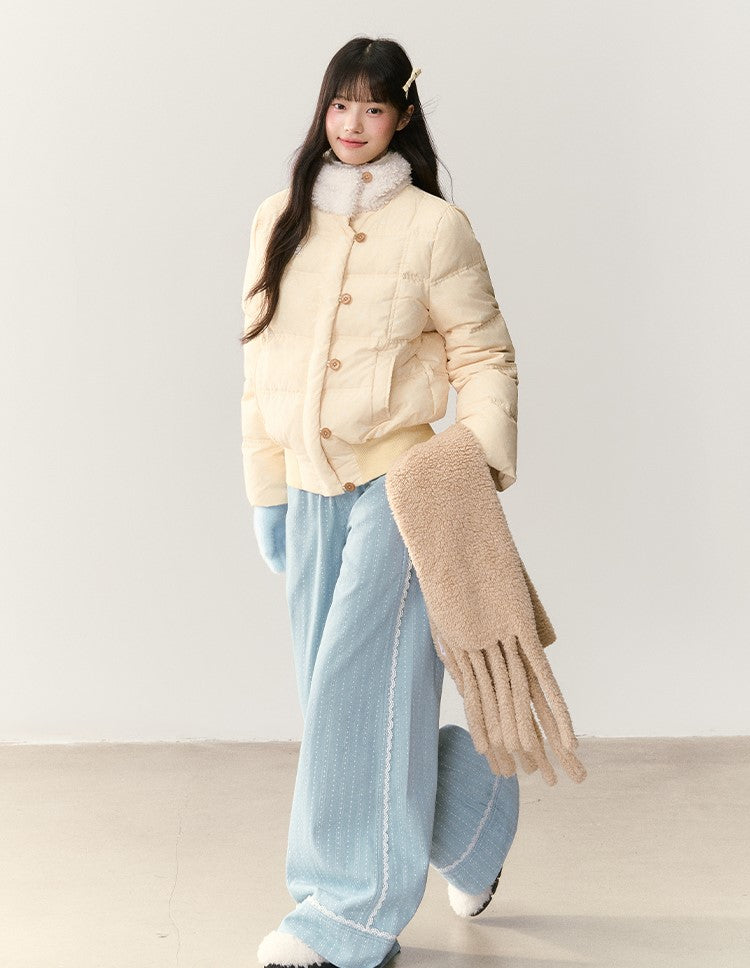 Floral Polka Dot Print Down Jacket NTO0241