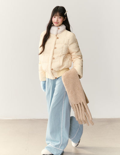 Floral Polka Dot Print Down Jacket NTO0241