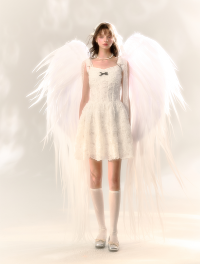 Angel Camisole Pleated Lace Dress SUN0062