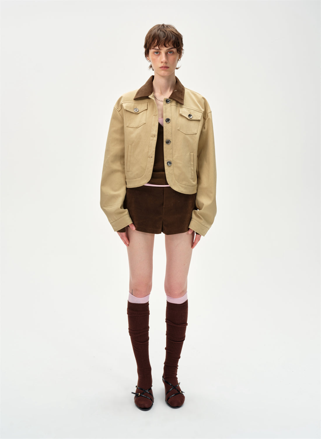 Retro Lapel Design Workwear Jacket CUR0251