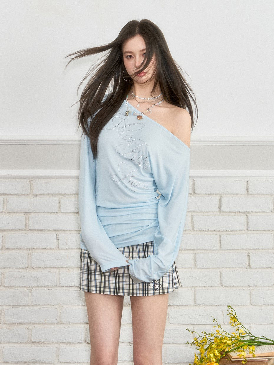 Rhinestone T-shirt/Lace Camisole VIA0257