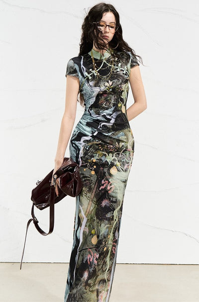 Forest River Printed Dress OFA0253