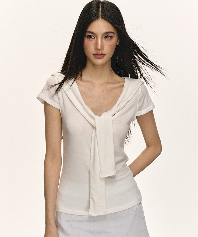 V-neck Short-sleeved T-shirt ANA0050