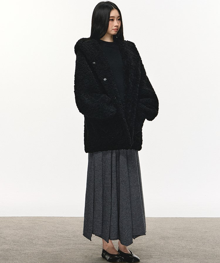 Soft Wool Pleated Midi Skirt ANA0113