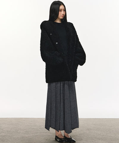 Soft Wool Pleated Midi Skirt ANA0113