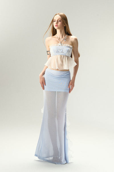 Mermaid Pleated Diamond Tube Top/Skirt 4MU0049