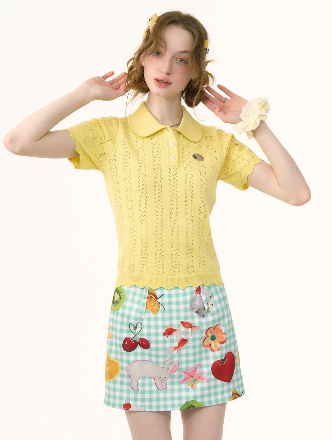 Polo Doll Collar Short-sleeved Knit ZIZ0262
