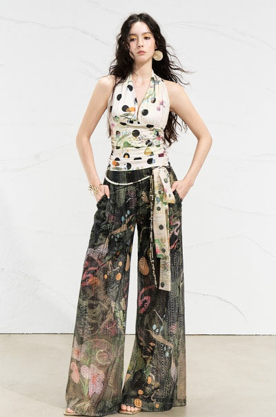 Natural Gauze Printed Pants OFA0255